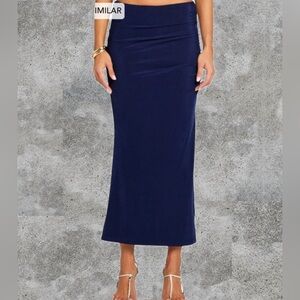 New SEROYA Skirt navy blue * ONLY SKIRT FOR SALE NOW* so slinky n cool SER.O.YA.